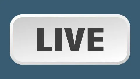Live button. live square 3d push button Illustrazione stock