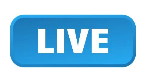 Live button. live square 3d push button Illustrazione stock