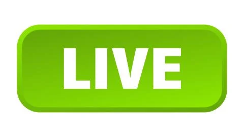 Live button. live square 3d push button Illustrazione stock