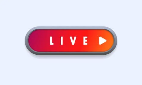 Live button. Live streaming, online webinar, lesson, video tutorial. Vector o Stock Illustration