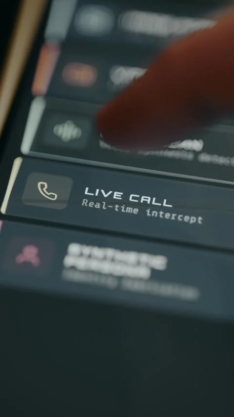 Live call AI detection system for synthetic media analysis Stock Footage 333374818