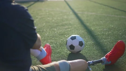 Live camera zoom out soccer ball lying o. Stock Video Pond5