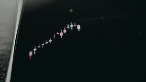 Live candlestick chart with a downward trend Stock Footage 332063563