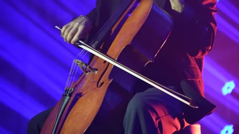 Live cello performance captured on stage Stock Footage 322153365