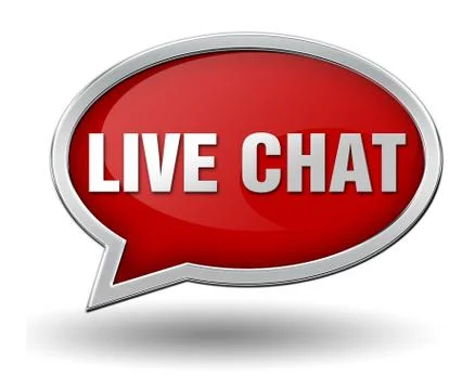 Live chat badge concept  3d illustration Stock Illustration