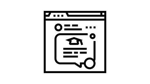 Live chat bubble education platform line icon animation Stock Footage 326124770