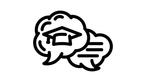 Live chat bubble education platform line icon animation Stock Footage 326749376