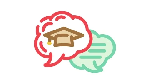 Live chat bubble education platform color icon animation Stock Footage 327257670