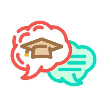 Live chat bubble education platform color icon vector illustration Stock Illustration