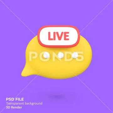 Live Chat Bubble isolated 3d render icon illustration PSD Template