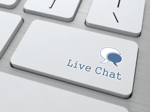 Live Chat Button on Modern Computer Keyboard. Stock Illustration