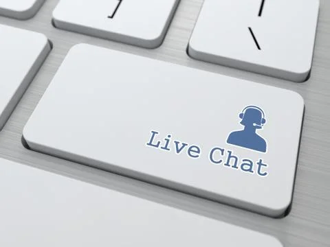 Live Chat Button on Modern Computer Keyboard. Stock Illustration