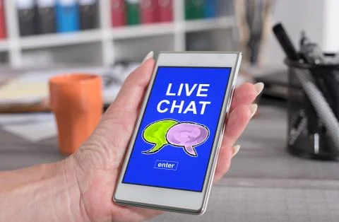Live chat concept on a smartphone Stock-Fotos