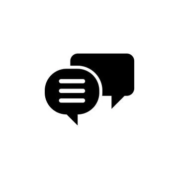 Live Chat Dialog, Speech Bubbles Discussion Solid Flat Vector Icon Isolated o Illustrazione stock