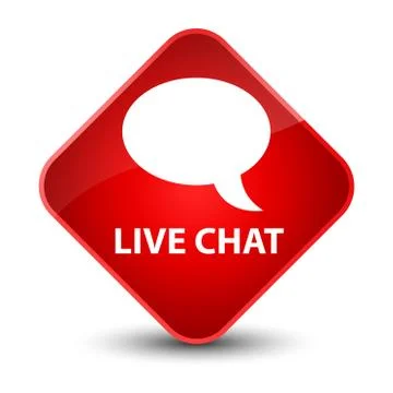 Live chat elegant red diamond button Stock Illustration