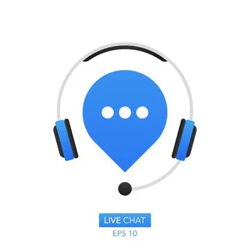Live chat in flat style. Online support call center. Customer service. Client Illustrazione stock