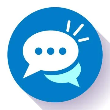 Live chat icon with dialog clouds vector. Speech bubble symbol for your web site Stock Illustration
