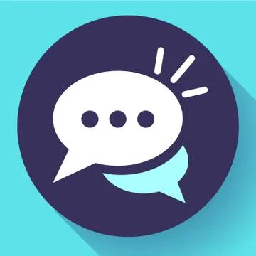 Live chat icon with dialog clouds vector. Speech bubble symbol for your web site Stock Illustration