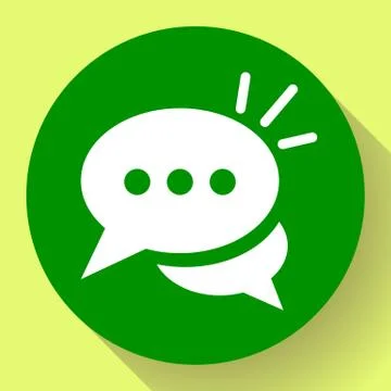 Live chat icon with dialog clouds vector. Speech bubble symbol for your web site Stock Illustration