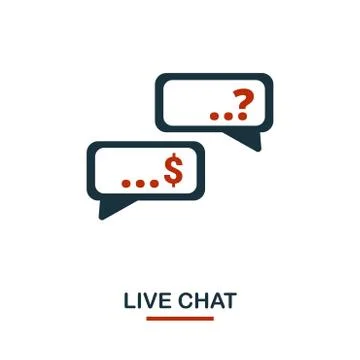 Live Chat icon in two colors. Creative black and red design from e-commerce i Illustrazione stock