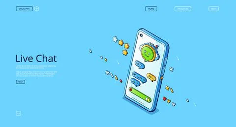 Live chat, online customer support app Stock Illustration