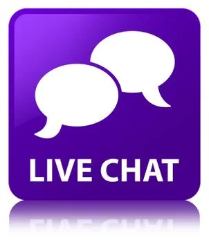 Live chat purple square button Illustrazione stock