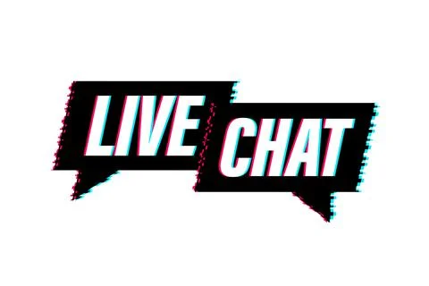 Live chat speech bubbles concept. Glitch icon. Vector stock illustration. Stock Illustration