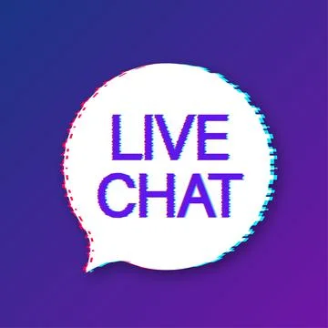 Live chat speech bubbles concept. Glitch icon. Vector stock illustration. Stock Illustration