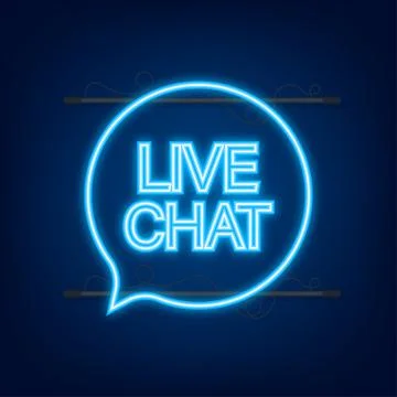 Live chat speech bubbles concept. Neon icon. Vector stock illustration Stock Illustration