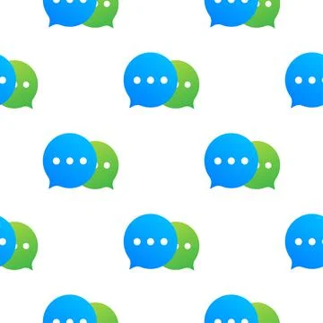 Live chat speech bubbles pattern. Blue chat bubbles pattern. Vector stock Stockillustratie