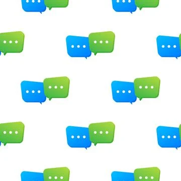 Live chat speech bubbles pattern. Blue chat bubbles pattern. Vector stock イラスト素材