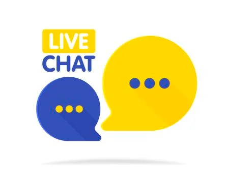 Live chat speech bubbles symbol. Vector flat illustrations. Concept live dial Stock Illustration