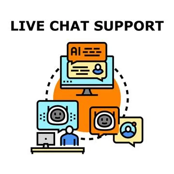 Live chat support communication with artificial intelligence 스톡 일러스트
