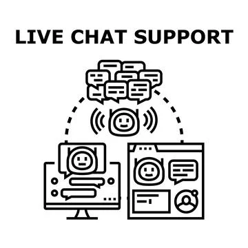 Live chat support concept with virtual assistant communicating Stock-Illustration