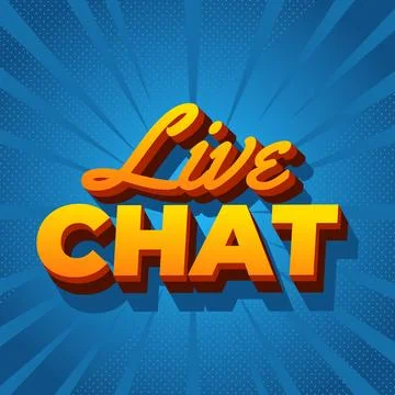 Live chat. Text effect in bold font and 3D style, for social media purpose Illustrazione stock