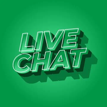 Live chat. Text effect in bold font and 3D style, for social media purpose Stock Illustration
