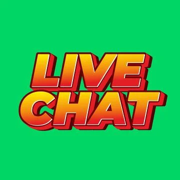 Live chat. Text effect in bold font and 3D style, for social media purpose Stock Illustration