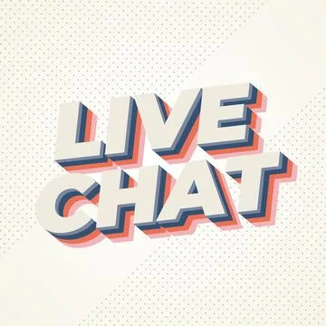 Live chat. Text effect in bold font and 3D style, for social media purpose Stock Illustration
