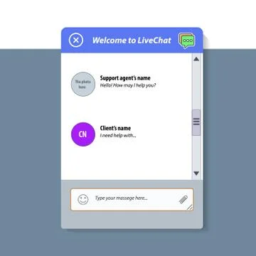 The live chat window. Stock Illustration