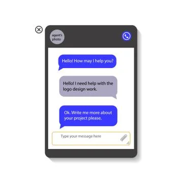 The live chat window. Stock Illustration