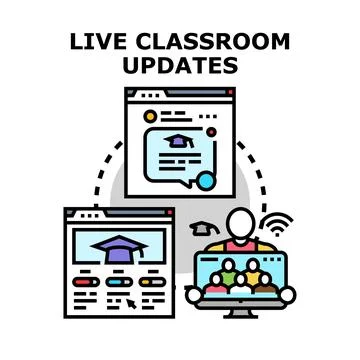 Live classroom updates concept vector illustration Stock Illustration
