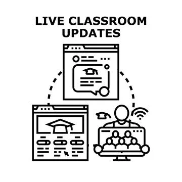 Live classroom updates concept vector illustration Stock Illustration