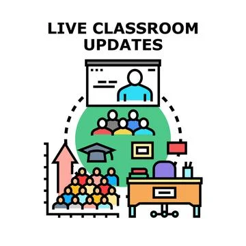 Live classroom updates for online education development Illustration