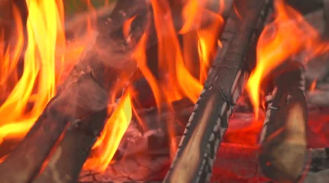 Live coals closeup Stock Footage 55425067
