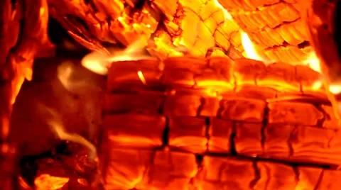Live Coals At Night Stock Footage 40770105