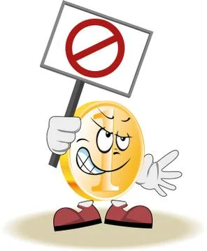 Live coin with poster Stock Illustration