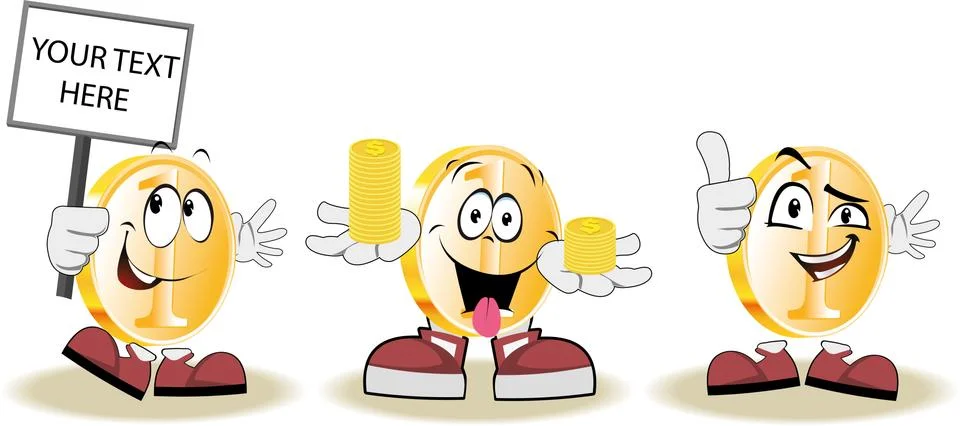 Live coin with poster Illustrazione stock