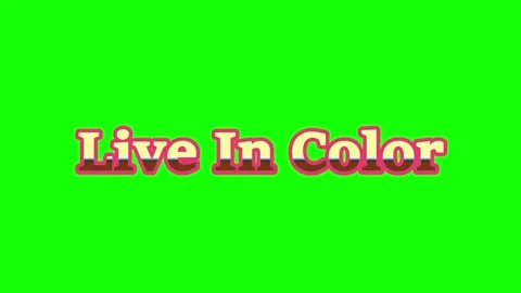 Live in color animated text graphic on green screen with screen background Stock-Footage 340947765