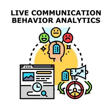 Live communication behavior analytics assessing user experience Stock Illustration