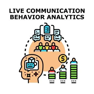 Live communication behavior analytics for business strategy Stock Illustration